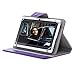 PHEVOS 7 inch Tablet Pc Case Cover, Foldable and Solid Stand Case, Compatible with All Universal 7 inch 16:9 Tablets PC(Purple)