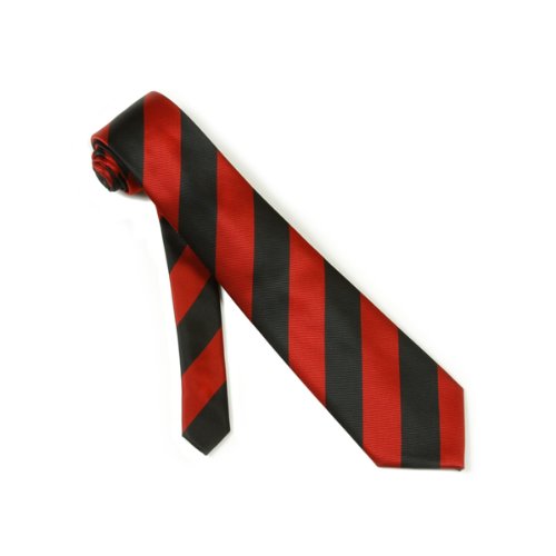 Woven College Stripe Boys Tie - Black Red