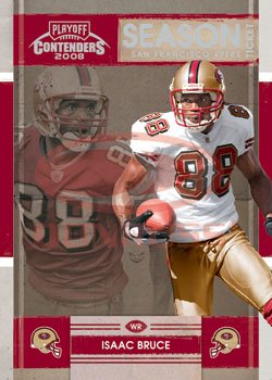 2008 Playoff Contenders Season Tickets Football Card # 85 Isaac Bruce - San Francisco 49ers - NFL Trading Card in Protective Display Case!
