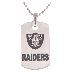 Men’s NFL Titanium Dog Tag with Chain- Raiders