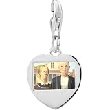 Pugster 925 Sterling Silver American Gothic Photo Heart Frame Charm