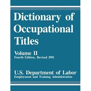 department of labor dictionary of occupational titles