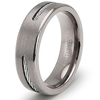 6.5mm Titanium Ring with Stainless Steel Cable (Sizes 7-12)