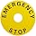 Omron A22Z-3466-1 Emergency Stop Switch Snap-in Legend Plate, 60mm Diameter, Round, Black Text, Yellow Background