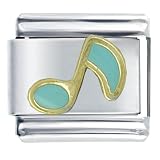 Music Note Aqua Musical Italian Charms Bracelet Link