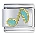 Jewelry : Music Note Aqua Musical Italian Charms Bracelet Link