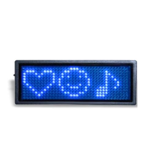Creative Display Programmable Scrolling Name Message Badge Tag with Brooch for Multi Languages Blue LED
