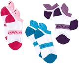 Danskin Girls 7-16 3 Pack Girls White/multi Colored Heel and Toe No Show Socks