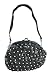 Black Vinyl Pearl Beaded Evening Bag Purse