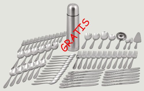 GRÄWE Tafelbesteck 68-tlg. für 12 Pers. + GRATIS 0,75 L Isolierflasche