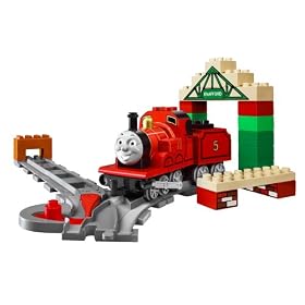 Thomas Tank Lego Duplo on a Train-track
