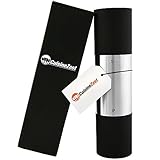 CuisineZest Elegant 2-in-1 Salt and Pepper Grinder Mill - Classy Brushed Stainless Steel Body with Adjustable Grind Settings