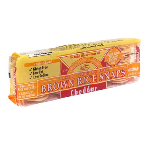 Brown Rice Snaps, Cheddar with Organic Brown Rice, 3.5-Ounce Packs (Pack of 12) by Brown Rice Snaps