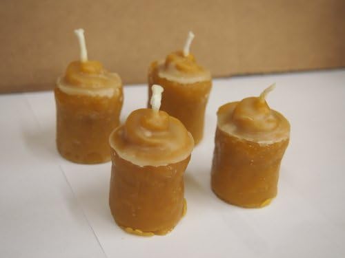 Beeswax Candles: 4 Pack Golden-brown Cinnamon Bun Shaped Candles From Hansi Organics
