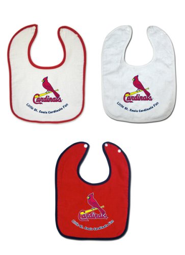 St Louis Cardinals 3 Pack Snap Bib Set