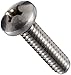 Stainless Steel Machine Screw, Plain Finish, Pan Head, Phillips Drive, 5/16