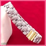 18K White Gold Textured Bars & Braids Link Bracelet