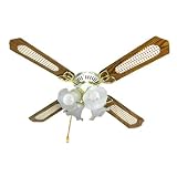 SIS シーリングファン 【照明4灯付き(60W×4)・配線工事不要】 KE42-4ZM-4LC1