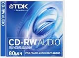 Electronics : 10 Pack of TDK Audio CDRW 80mins Blank Media Discs in Jewel Case