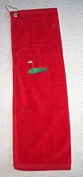 Golf Towel with Pocket Red