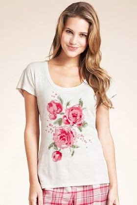 Pure Cotton Rose Print Pyjama Top
