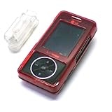 Verizon LG VX8500 Chocolate Translucent Red Crystal Case Cover with Detchable Belt Clip