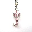 Cell Phone Mobile Camera Charm Strap Pink J Crown Tiara