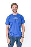 Think Positive Apparel Elephant Warrior 3 Yoga Pose Cvc Crew Neck T-Shirt, Royal, L