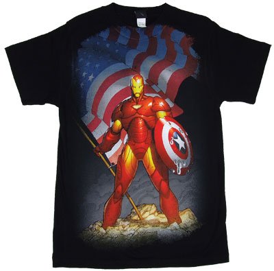  MARVEL IRON MAN "LONE RANGER" Licensed Black Cotton Tee