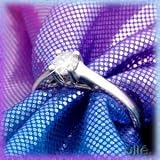 14K White Gold .25 CT Fancy Set Diamond Solitaire Ring