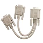 NEW 1 PC to 2 MONITORS SPLITTER CABLE FOR VGA VIDEO