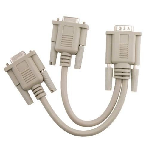 NEW 1 PC to 2 MONITORS SPLITTER CABLE FOR VGA VIDEO