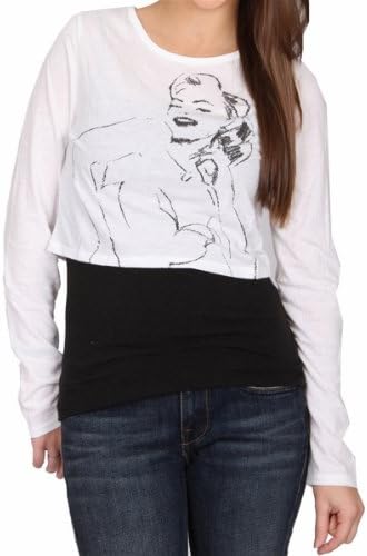 Norma Jeane 'Happy Crop' Ladies Top, Off-White, Size Large