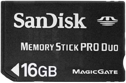 SanDisk Flash 16 GB Memory Stick PRO Duo Flash Memory Card SDMSPD-016G, Black