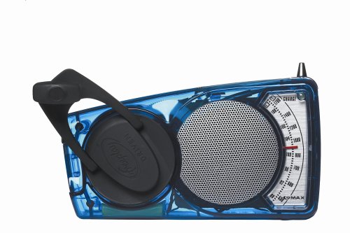 Childrens Toyshop  Electronics : Freeplay EyeMax Radio - Wind-Up, Solar & Rechargeable AM\FM Radio - Crystal Clear Tint Blue