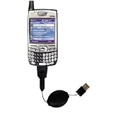 Gomadic for the PalmOne Treo 700p - Retractable USB Cable for the PalmOne Treo 700p with Power Hot Sync and Charge capabilities - Gomadic Brand w/ TipExchange Technology