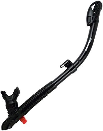 New Promate Sk890 Scuba Diving Ultra Dry Snorkel Signal Whistle Black Silicone