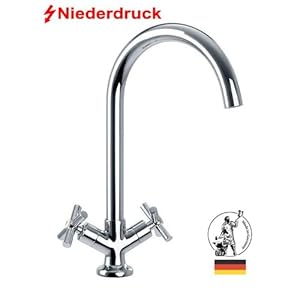Niederdruckarmatur für Küche und Bad Wasserhahn Zweigriff Niederdruck