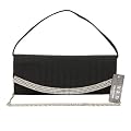 Aufregende Abendtasche in schwarz mit Strass Clutch Baguette Handtasche Tasche von H&D