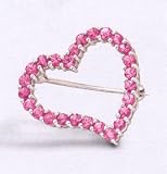 14KT White Gold Heart Shape Pink Sapphire Pin