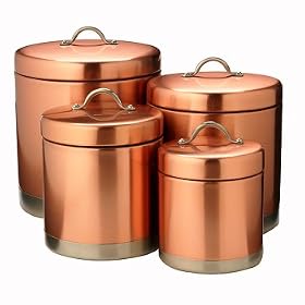 Old Dutch International Satin Copper Canister Set