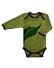 Earthline LS Printed Onesie, 12-18m, Olive - Positively Organic