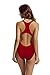 zeraca Women's Retro Raceback One Piece Swimsuit Bathing Suit (S6, Dark Red)