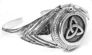 Sterling Silver CELTIC Knot Locket Box Cuff Bracelet