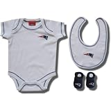 Officially licensed New England Patriots logo embroidered 3-piece ensemble for infants