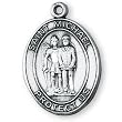 Sterling Silver St Michael Police Medal and 24-inch Chain