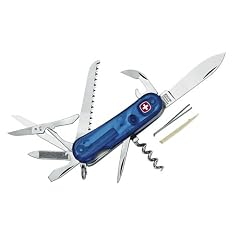 Wenger Schweizer Offiziersmesser, Evolution, 10-teilig, Griffschalen transparent-blau