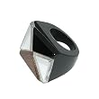 Diamond Rush Black/Mirror Ring on Black Band (I Goth You)