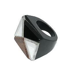 Diamond Rush Black/Mirror Ring on Black Band (I Goth You)