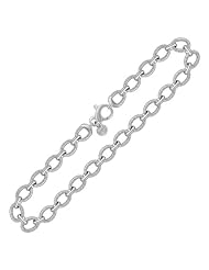 Sterling Silver Oval Style Cable Design Chain Link Necklace